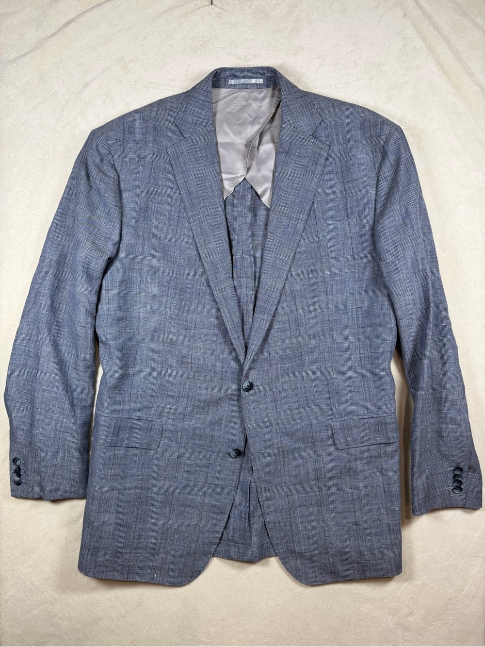 ATELIER MUNRO 48R DRAGO Wool Linen Blend Classic Men's Blue-Gray Sport Coat